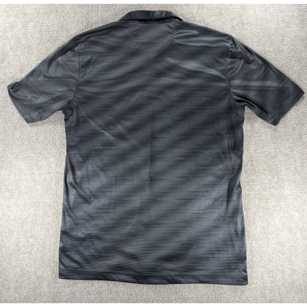 Greg Norman PlayDry Polo Shirt Gray Striped Short Sleeve Golf Performance Mens L - Picture 2 of 8
